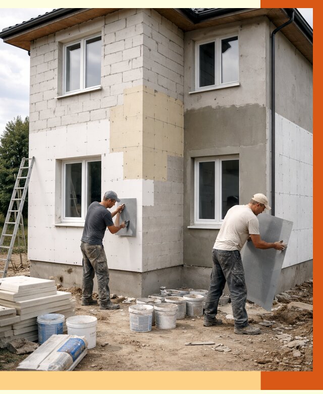 Утепление дома из газобетона в Евпатории от 4424 руб./м² — заказать у ТепломастерЕвп