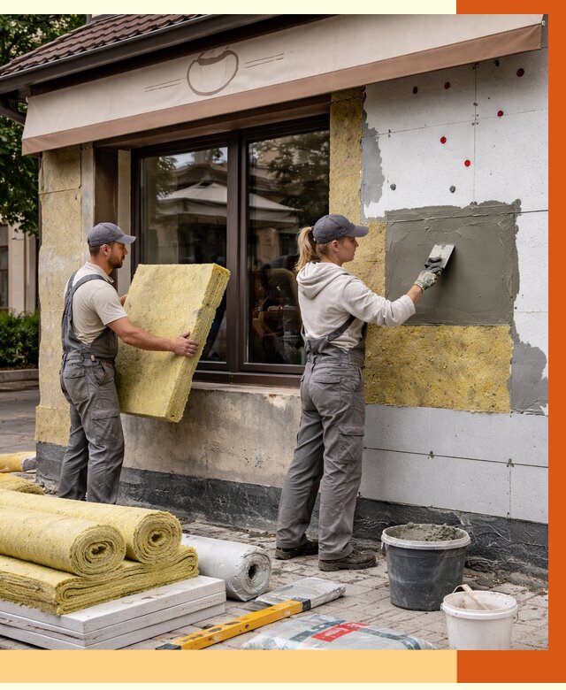 Утепление кафе в Евпатории от 4424 руб/м2 — комплексно под ключ | ТепломастерЕвп